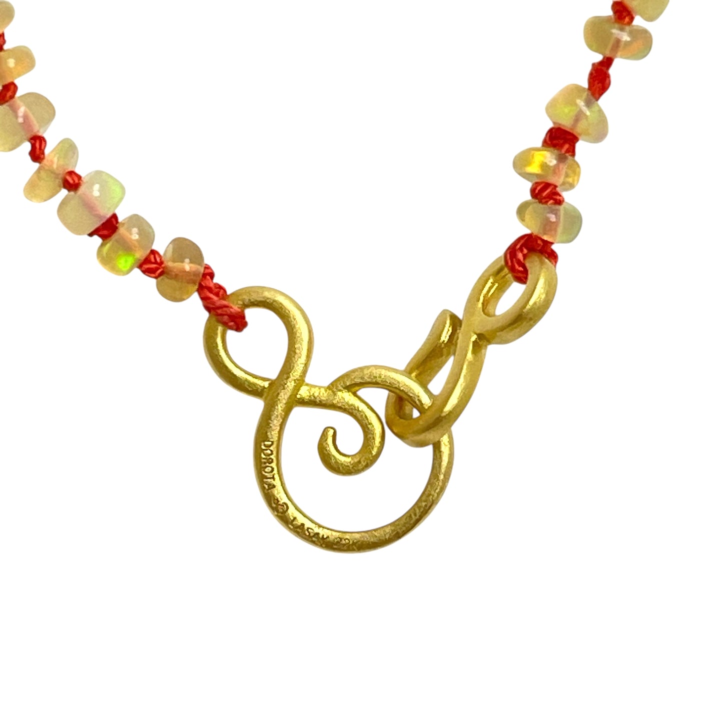 22k gold opal beaded necklace