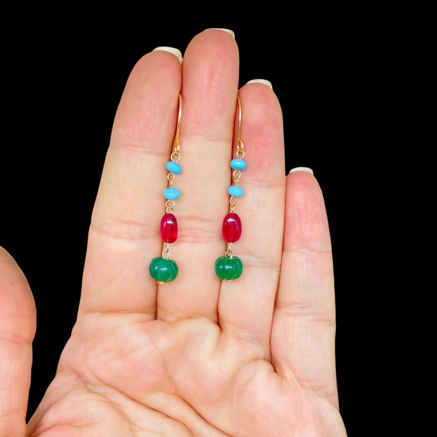 GEMME - 14k gold gemstone earrings