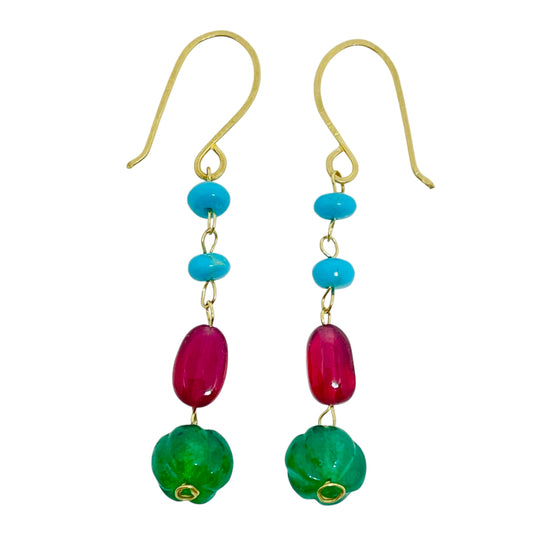 GEMME - 14k gold gemstone earrings