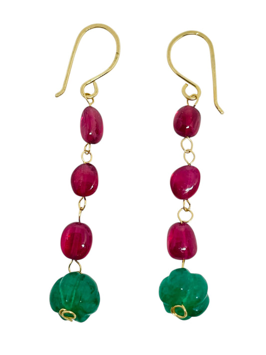 GEMME - 14k gold gemstone earrings