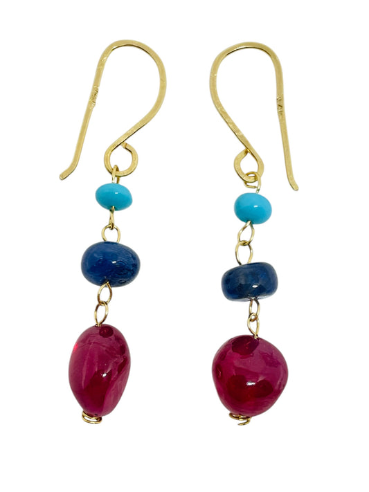 GEMME - 14k gold gemstone earrings