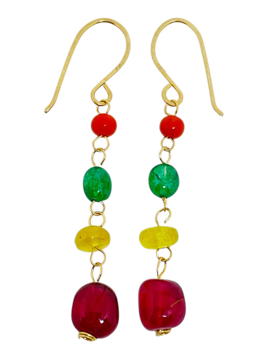 GEMME - 14k gold gemstone earrings