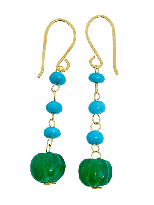 GEMME - 14k gold gemstone earrings