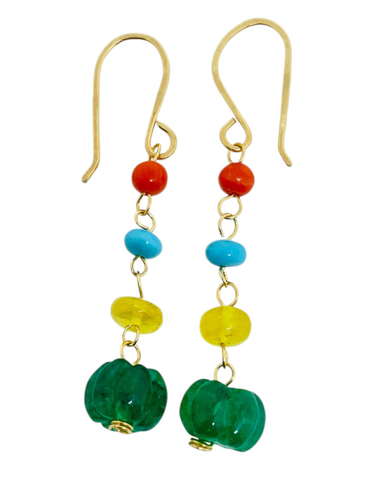 GEMME - 14k gold gemstone earrings