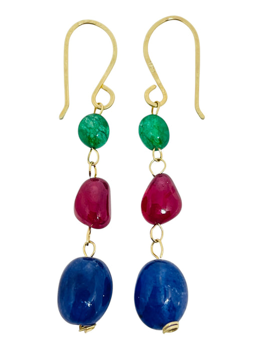 GEMME - 14k gold gemstone earrings