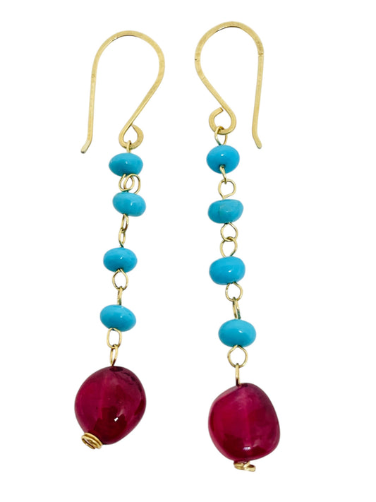 GEMME - 14k gold gemstone earrings
