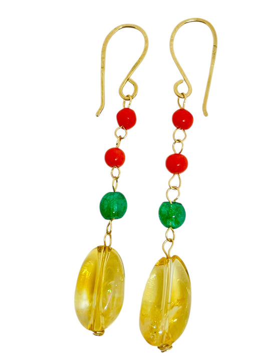 GEMME - 14k gold gemstone earrings