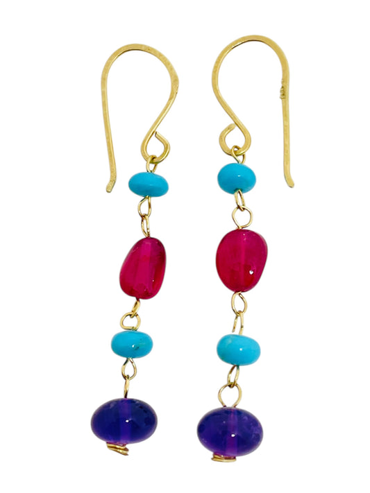 GEMME - 14k gold gemstone earrings