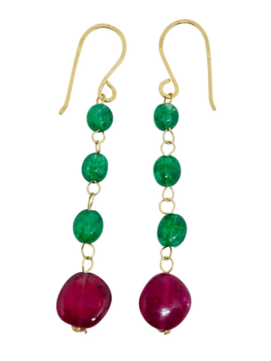 GEMME - 14k gold gemstone earrings