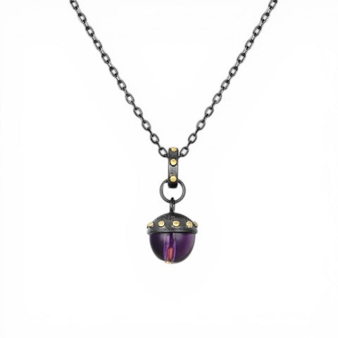 TRIUMPH - UNIVERSE sterling silver 18k gold plated amethyst necklace