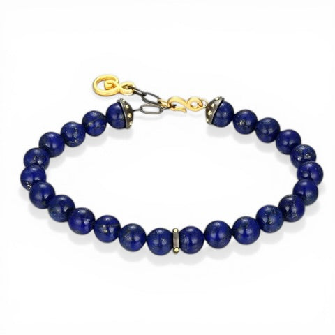TRIUMPH - UNIVERSE sterling silver 18k gold plated lapis bracelet