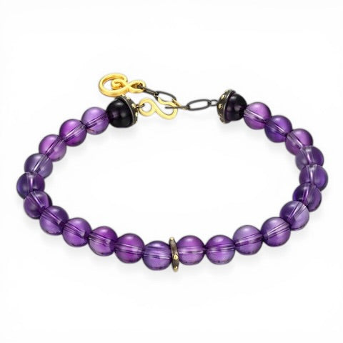TRIUMPH - UNIVERSE sterling silver 18k gold plated amethyst bracelet