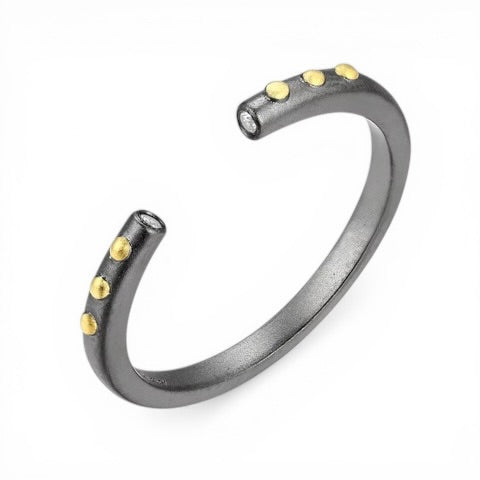 TRIUMPH - HUG sterling silver 18k gold plated zircon ring