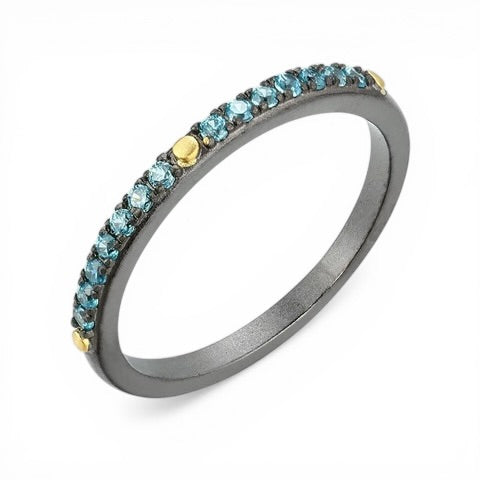 TRIUMPH - KISS sterling silver 18k gold plated zircon ring