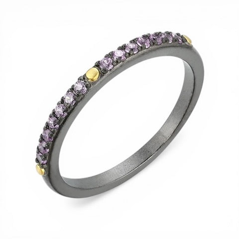 TRIUMPH - KISS sterling silver 18k gold plated zircon ring