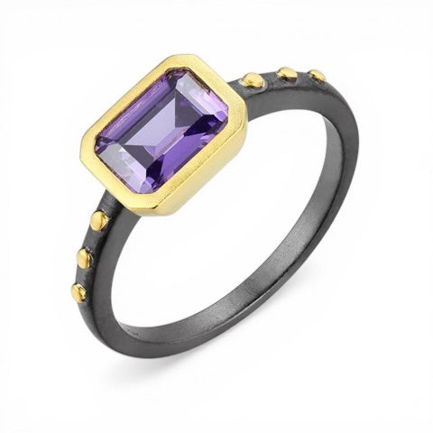 TRIUMPH - ME sterling silver 18k gold plated zircon ring