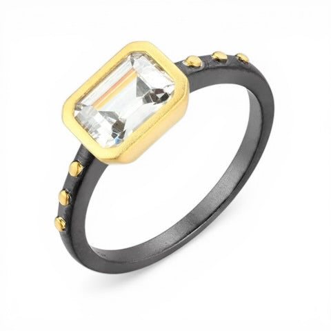 TRIUMPH - ME sterling silver 18k gold plated zircon ring