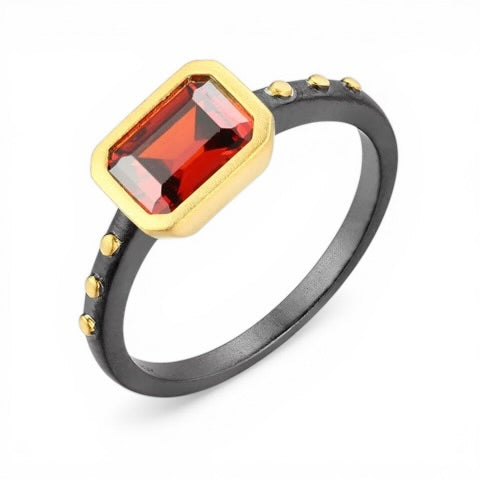 TRIUMPH - ME sterling silver 18k gold plated zircon ring