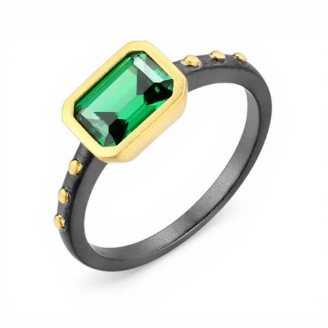 TRIUMPH - ME sterling silver 18k gold plated zircon ring