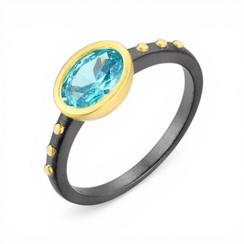 TRIUMPH - HER sterling silver 18k gold plated zircon ring