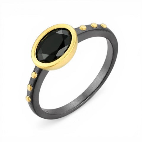 TRIUMPH - HER sterling silver 18k gold plated zircon ring